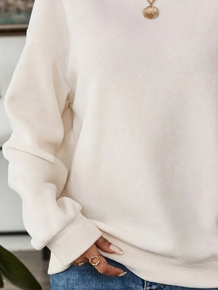 Felpa con cappuccio morbida a maniche lunghe con spalle scoperte tinta unita casual Pullover con scollo a O Felpa con vestibilità regolare Abbigliamento per tutte le stagioni