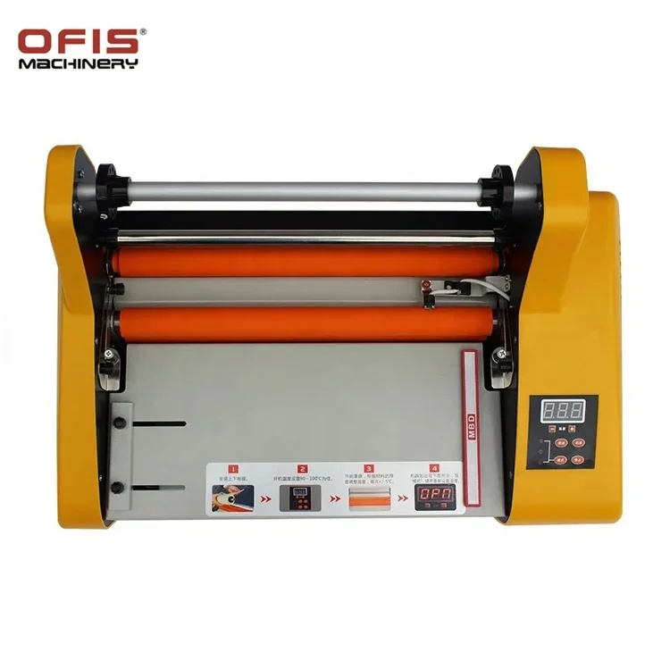 350mm Desktop Single and Double Face Laminator for A4 A3 A5 A6 Sizes-Hot and Cold Roll