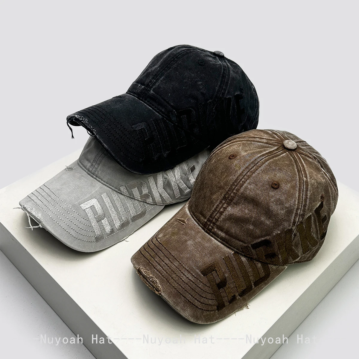 

New Men Women Bandhnu Broken Style Embroidered Side Letters Baseball Hats Sunshade Street Versatile Distress Peaked Caps Fashion