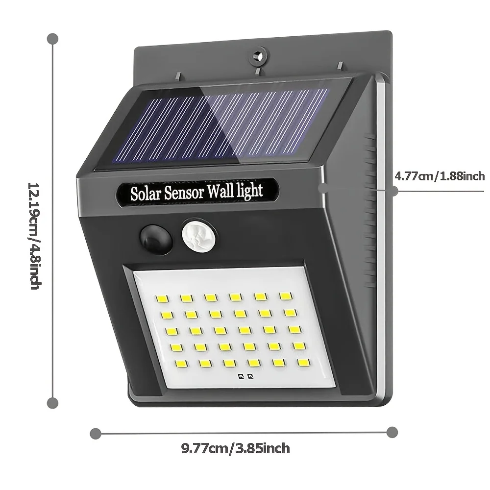 Luz LED Solar para exteriores, luz con Sensor de movimiento inalámbrico, impermeable y fácil de instalar, para jardines, caminos, pasillos, 1/2/4 piezas, 30 LED