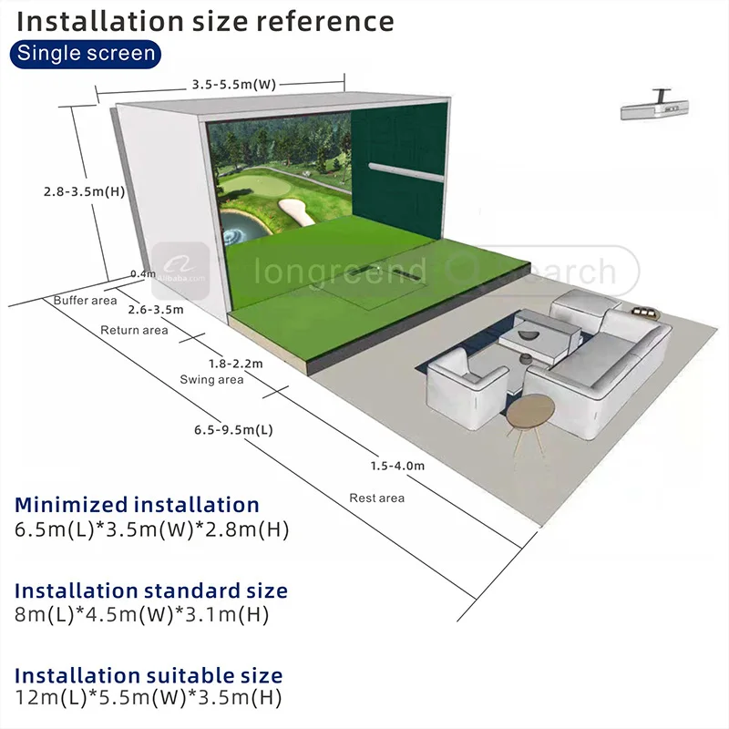 Korean original infrared induction indoor golf simulator family 3D HD