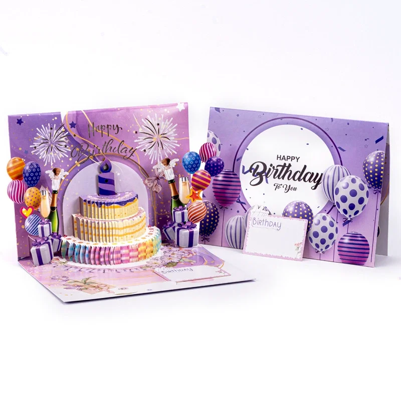 Cake Theme 3D Pop-Up Birthday Card with Music Play Function Greative Brithday Greeting Card - view 2