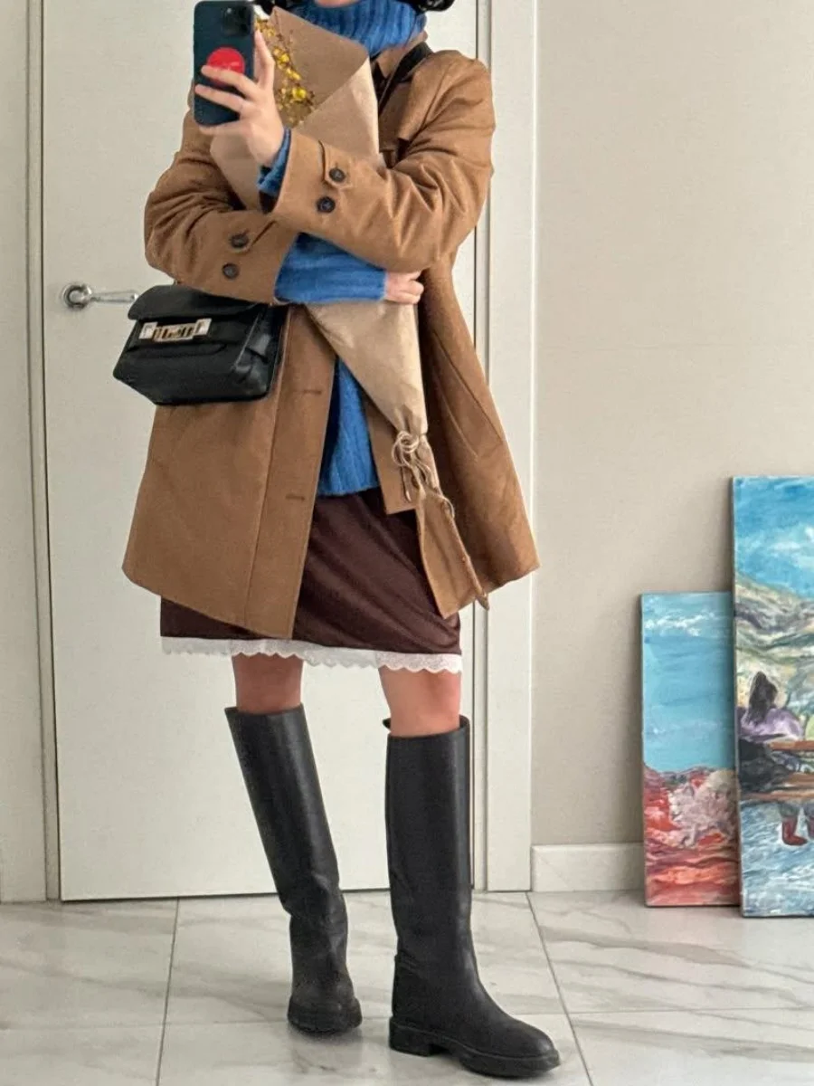 Новая мода атласная юбка-миди платье женская новая кружевная лоскутная элегантная юбка осень с высокой талией однотонная кружевная юбка трапециевидной формы наряды