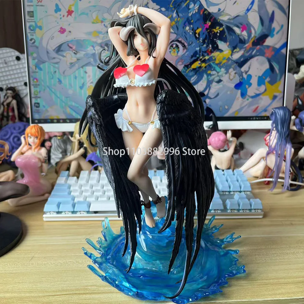 

32cm Japanese Anime Overlord Girl Figrue Succubus Albedo Swimsuit Ver Action Figurine Adult Anime Girl Statue Model Toy