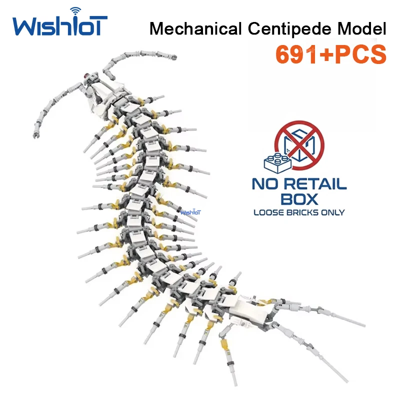 

691pcs Realistic Centipede Mecha Building Blocks - DIY Insect Robot Model Kit Small Granule Assembly Toy for Adults & Kids