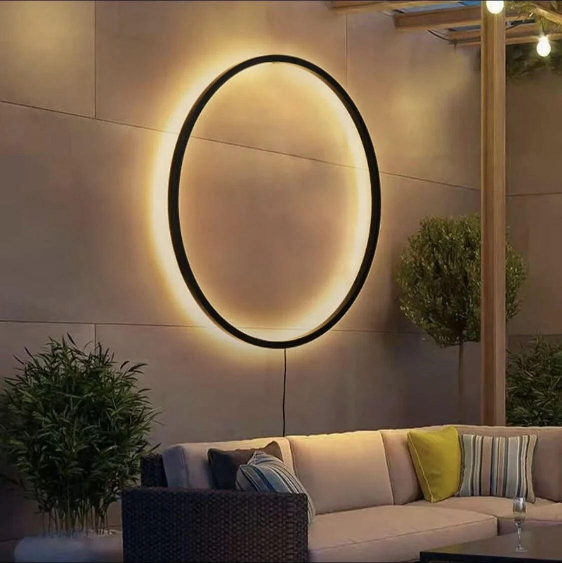 

USB Round LED 3 Color Wall Light Background Decorative Light Modern Simple Art Design Living Room Sofa Wall Ring Light