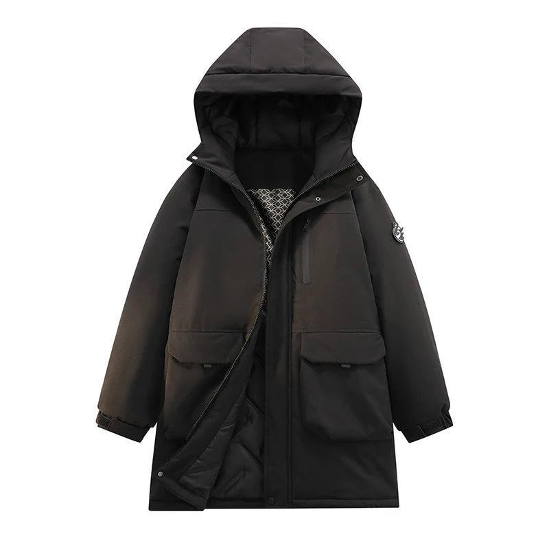 

Men Jacket Fashion Outwear Parkas Longline Windbreaker Zipper Jackets Warm Winter Coat Men Plus Size Waterproof Windproof Jacket
