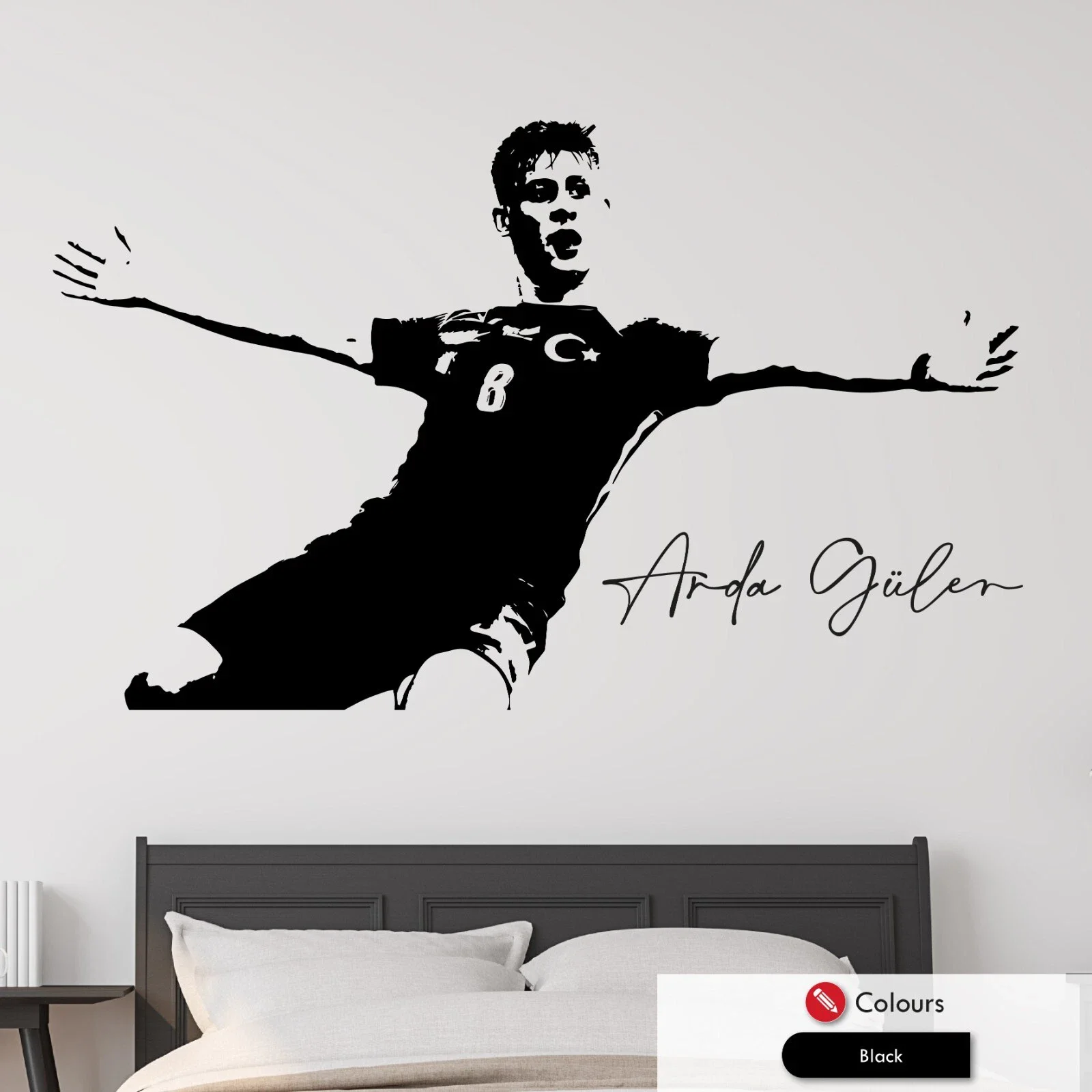 Madrid  Turkey Arda Guler   footballer    football soccer  self-adhesive  removable Wall Sticker Art  Decal Mural   Decor