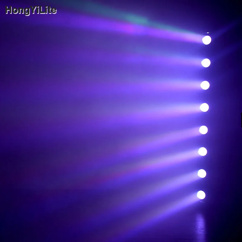 HongYiLite 8x12W RGBW LED Bar Beam Moving Head Light DMX512 Master Slave Sound Control For Club Stage Party DJ Show