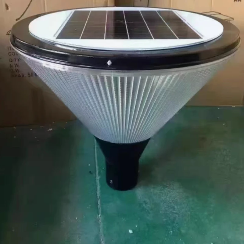 Villa Solar Landscape Lamp Pole with Motion Sensor Optical Glass Lantern Pillar Lights Vintage Street Garden Light