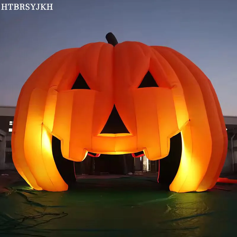 

Giant pumpkin inflatable model, artificial pumpkin arched tunnel decorated for Halloween, outdoor activities