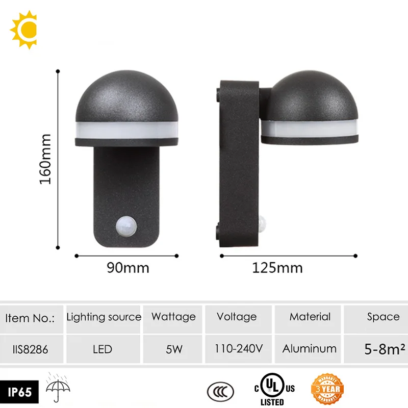 Morgens bis Abends Im Freien Wand Licht LED Integrierte Veranda Lampe Wasserdichte Wand Montieren Leuchten 5W Wand Leuchte für Haus garage Tür