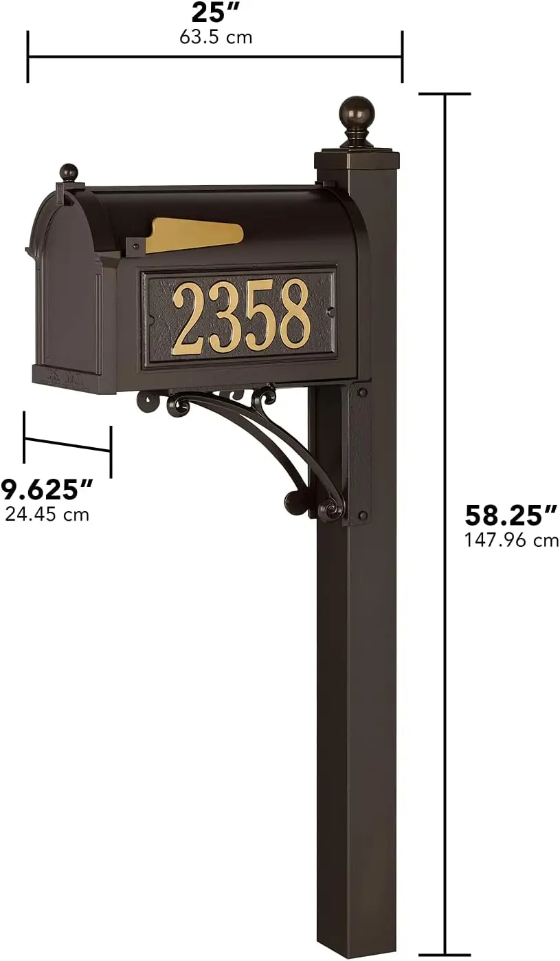 حزمة صندوق بريد فاخر على جانب الشارع، برونزية، كبيرة جدًا، 70727