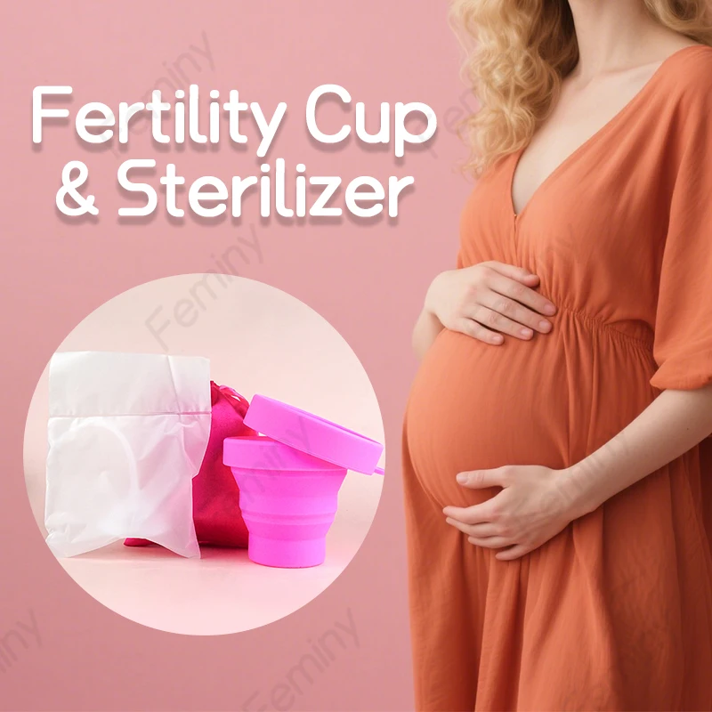 

Fertility Cup With Sterilizer Silicone Fertility Conception Aid Cup Natural for Fertility Support Keep Sperm Close to Cervix