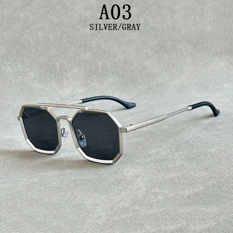 Metall Punk Quadrat Sonnenbrille Für Männer Luxe Vintage Steampunk Sonnenbrille Frauen Trendy Retro Mode Gläser Gafas De Sol Hombre – Detail 2