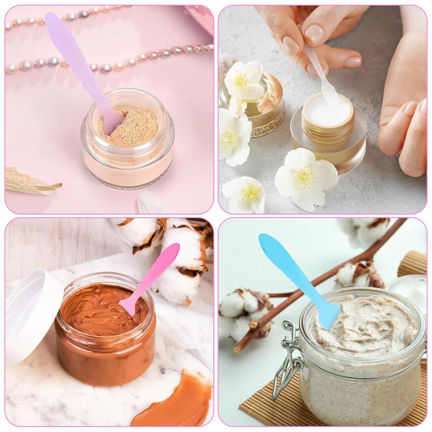 DIY Facial Mask Making Tools, 10Pcs Random Color Mini Cosmetic Spatula Scoops, Mask Stirring & Application Sticks - Detail 1