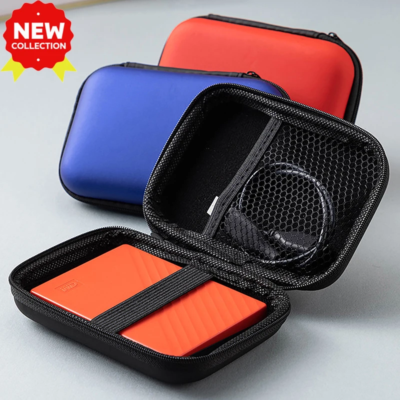 Hot EVA Zipper Bag Hard Drive Protect Bag HDD SSD USB Cable Charger Protect Bag For 2.5 Hard Drive Power Bank USB Cable Charger