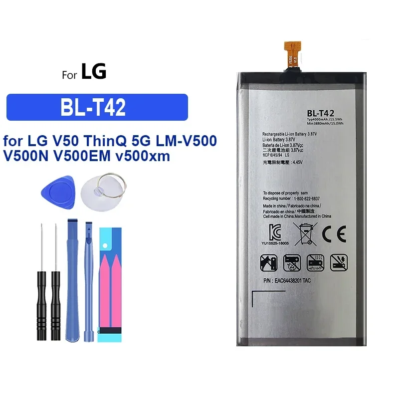 BL-T42 Battery For LG V50 ThinQ 5G LM-V500 V500N V500EM v500xm v50s Mobile Phone Bateria free tool