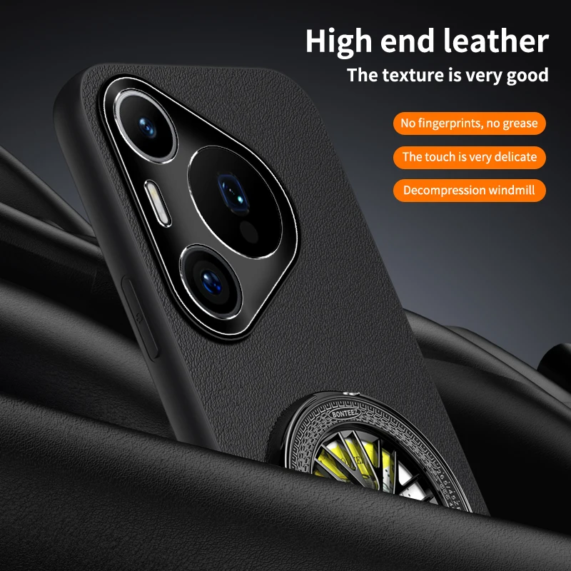 Funda de cuero con soporte todo incluido para Huawei Pura 70 Pro, funda protectora trasera para Huawei Pura 70 Ultra, carcasa para teléfono