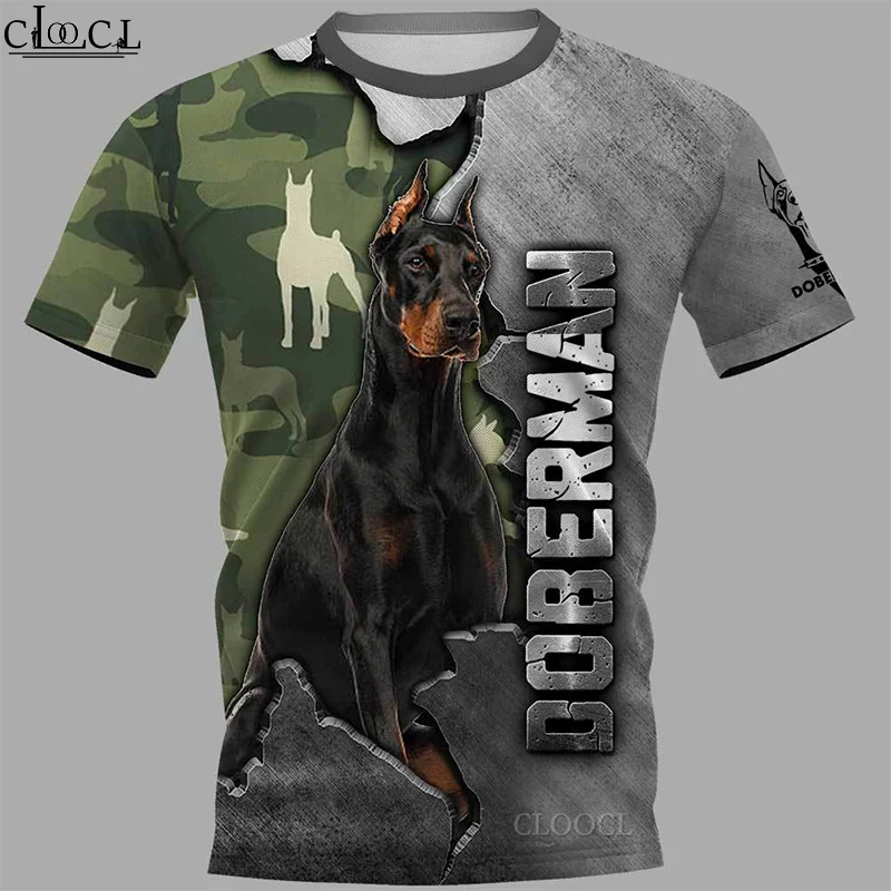 HX Newest Popular Doberman Unisex T-Shirt Men Streetwear 3D Print Harajuku Short Sleeve Casual Pullover Drop Shipping