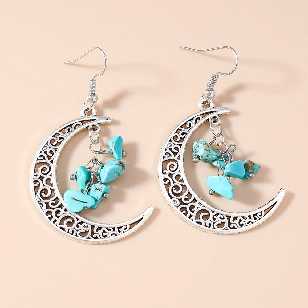 Aihua Böhmen Unregelmäßige Steine Creasent Mond Ohrringe Für Frauen Persönlichkeit Ästhetische Mode Ohrringe Schmuck Geburtstag Geschenke – Detail 9