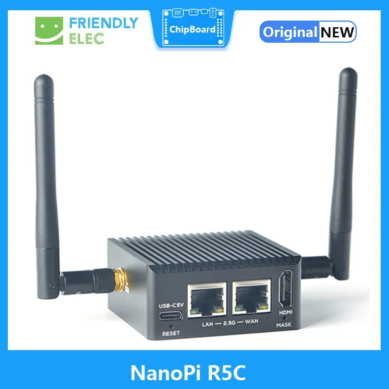 NanoPi-R5C Rockchip RK3568 Dupla Porta Ethernet 2.5G, Módulo M.2 WiFi, HDMI2.0, Linux, Openwrt, Debian, Ubuntu, Suporte