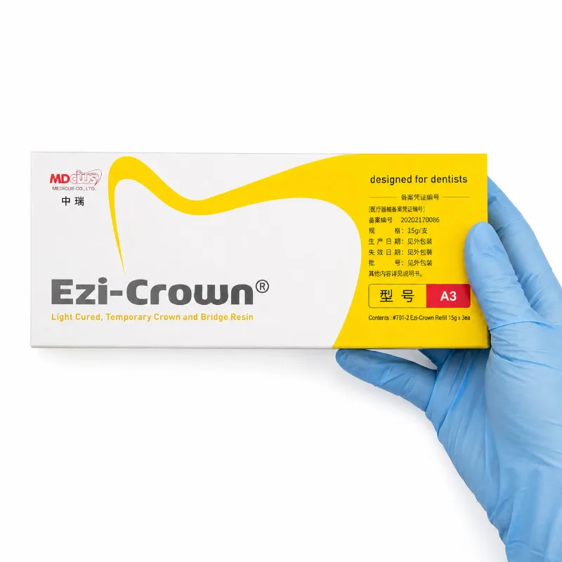 1/3Pcs Dental temporary crown bridge resin Light Cured dentistry provisiona 15g/Pc  repair Ezi-Crown Lab supplies view 4