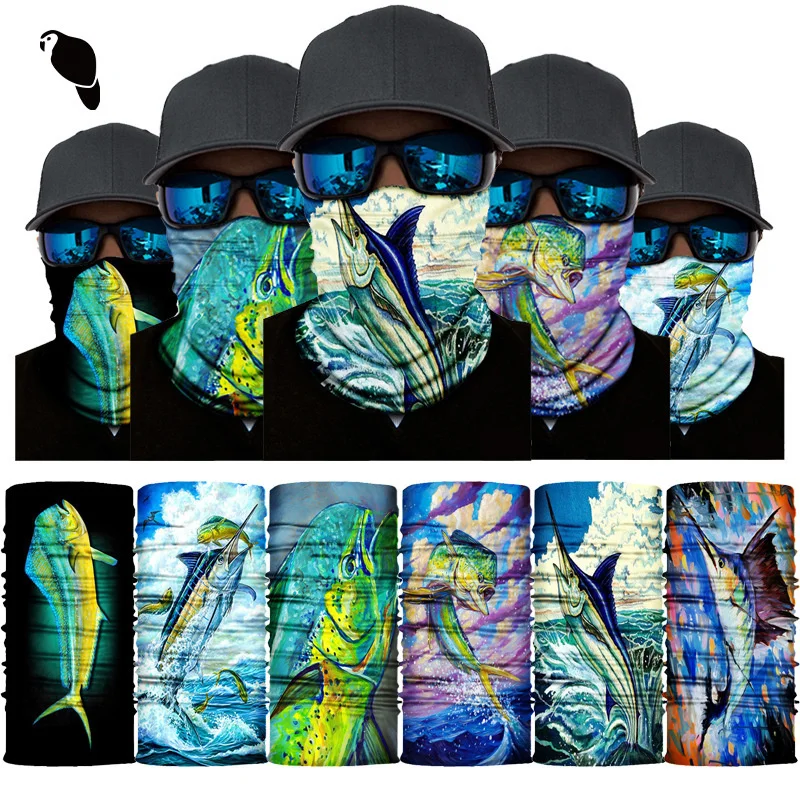 

ocean fish Printed Magic Headband Seamless Versatile Multi kinetic Sports Wind proof Sunscreen UV Sun Protection Scarf mask