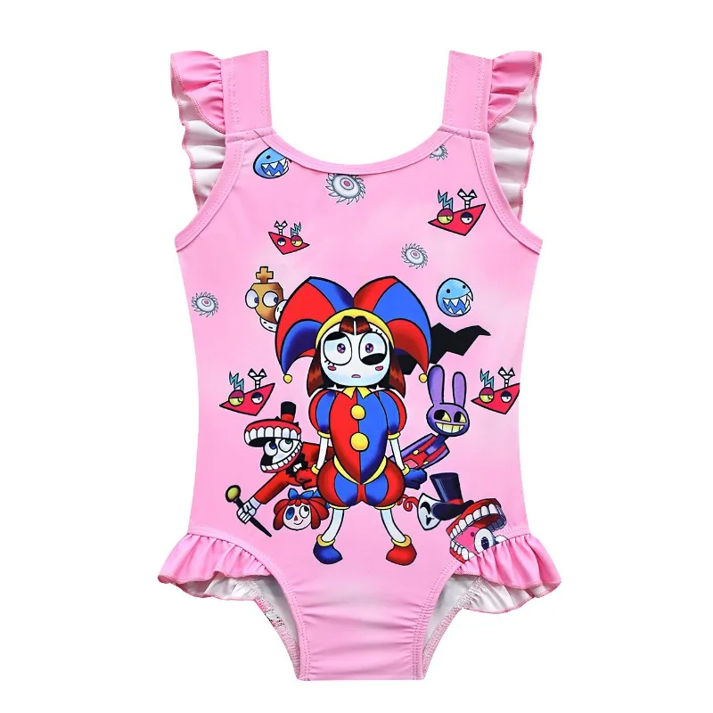 Amzing Digital Circus Girls Swimsuit Swimming One Piece Swimsuit Fashion Jax Pomni Swimwear For Children Summer Bathing Suits