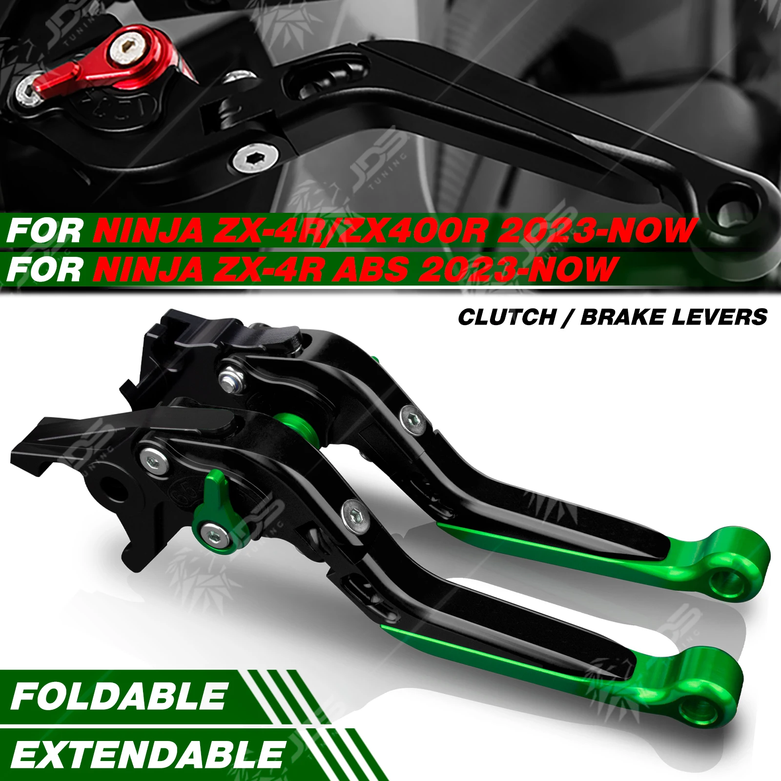 

Для Kawasaki NINJA ZX4R/ZX400R/ABS 2023-НОВЕЙШИЕ: Комплект складных регулируемых рычагов сцепления и тормоза, аксессуары и запчасти