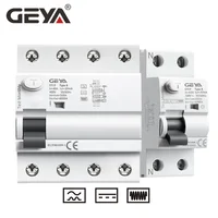GEYA GYL9 magnético B tipo RCCB disyuntor de corriente Residual DC ELCB 2P 4P 40A 63A 30mA 100mA 300mA tipo B RCD fuga 6KA