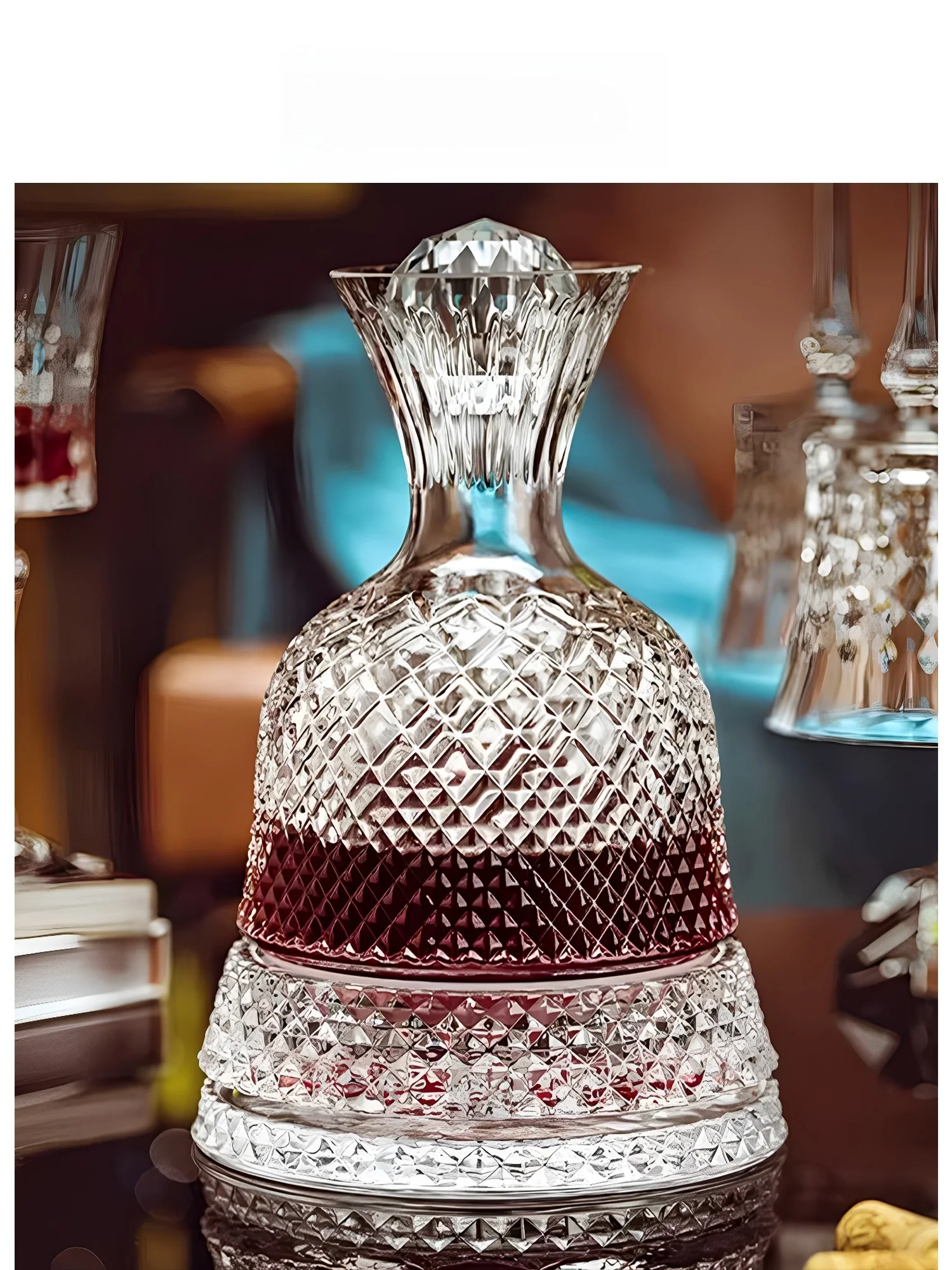 Juego de decantador de vino giratorio de cristal de lujo EKU pro para vino tinto, uso doméstico, elegantes copas de vino Vortex, utensilios de comedor