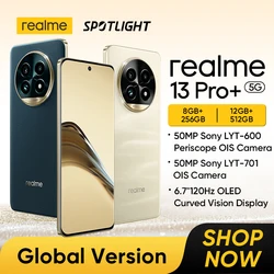 realme 13 Pro Plus Smartphone Global Version Snapdragon 7s Gen 2 5G Chipset Sony LYT-600 Periscope OIS Camera AI Imaging NFC