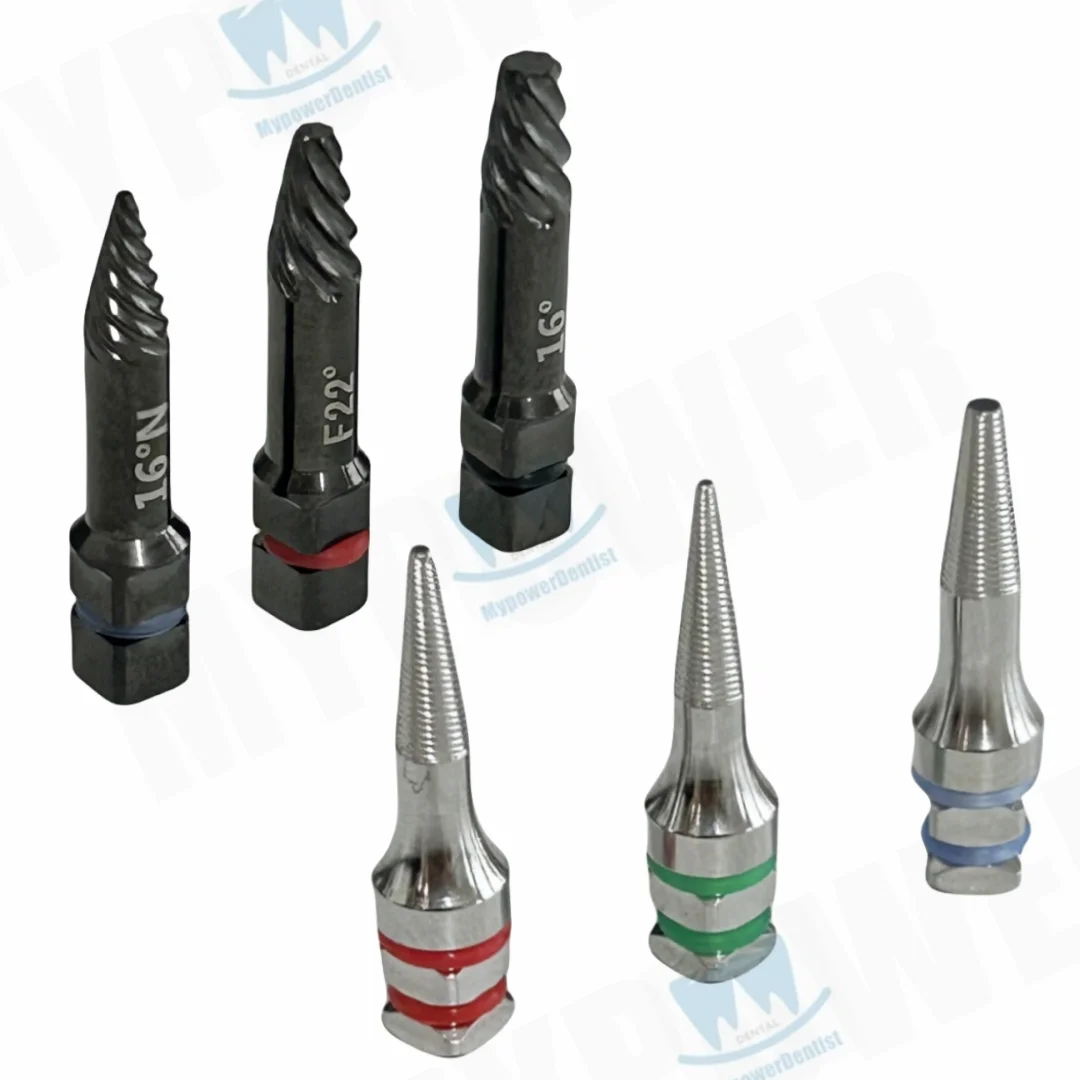 Dental Broken Implant Screw Extractor Reverse Drill Implant Failed Fixture Remove Pick up 6Size