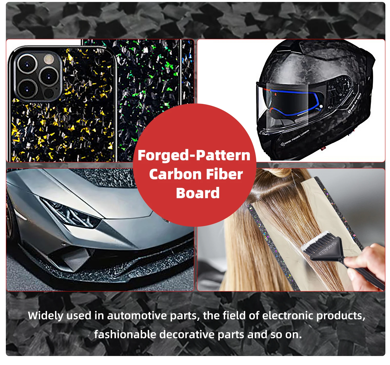 

Professional Unbreakable Lightweight Hair Color Applicator Board for Salon & DIY Home Carbon Fiber Balayage Highlighting Board