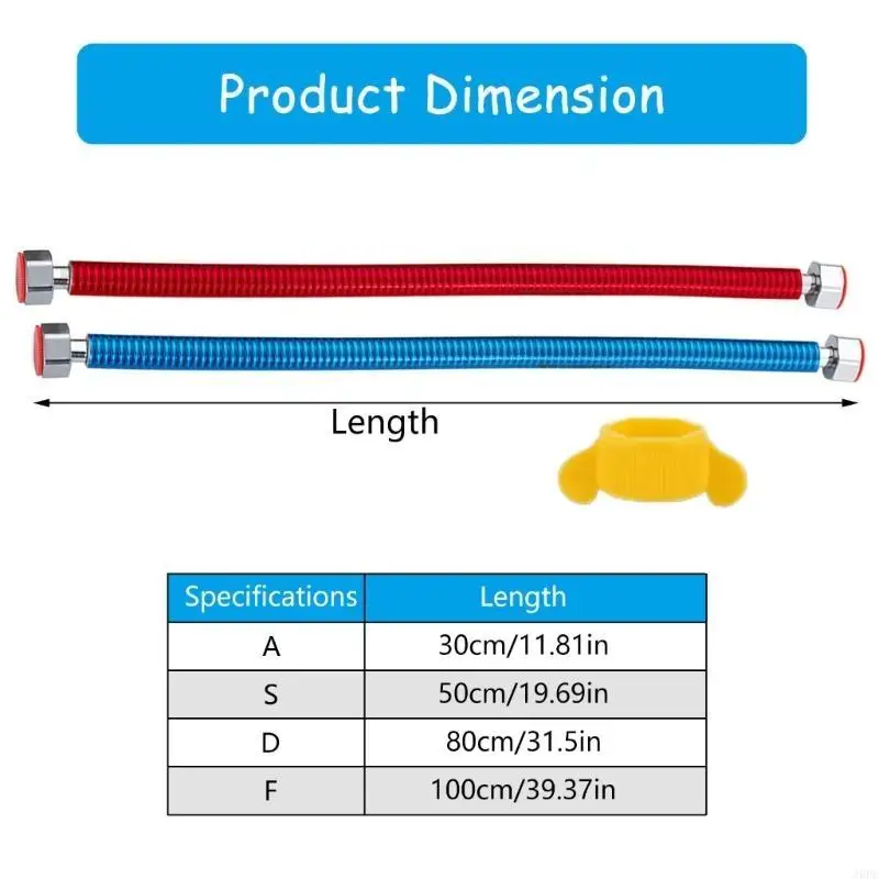 J6PE 2PCS ze stali nierdzewnej Rura wlotowa wlotowa złącze podgrzewacza wody z gorącymi i zimnymi zasobami zmiękczania wody