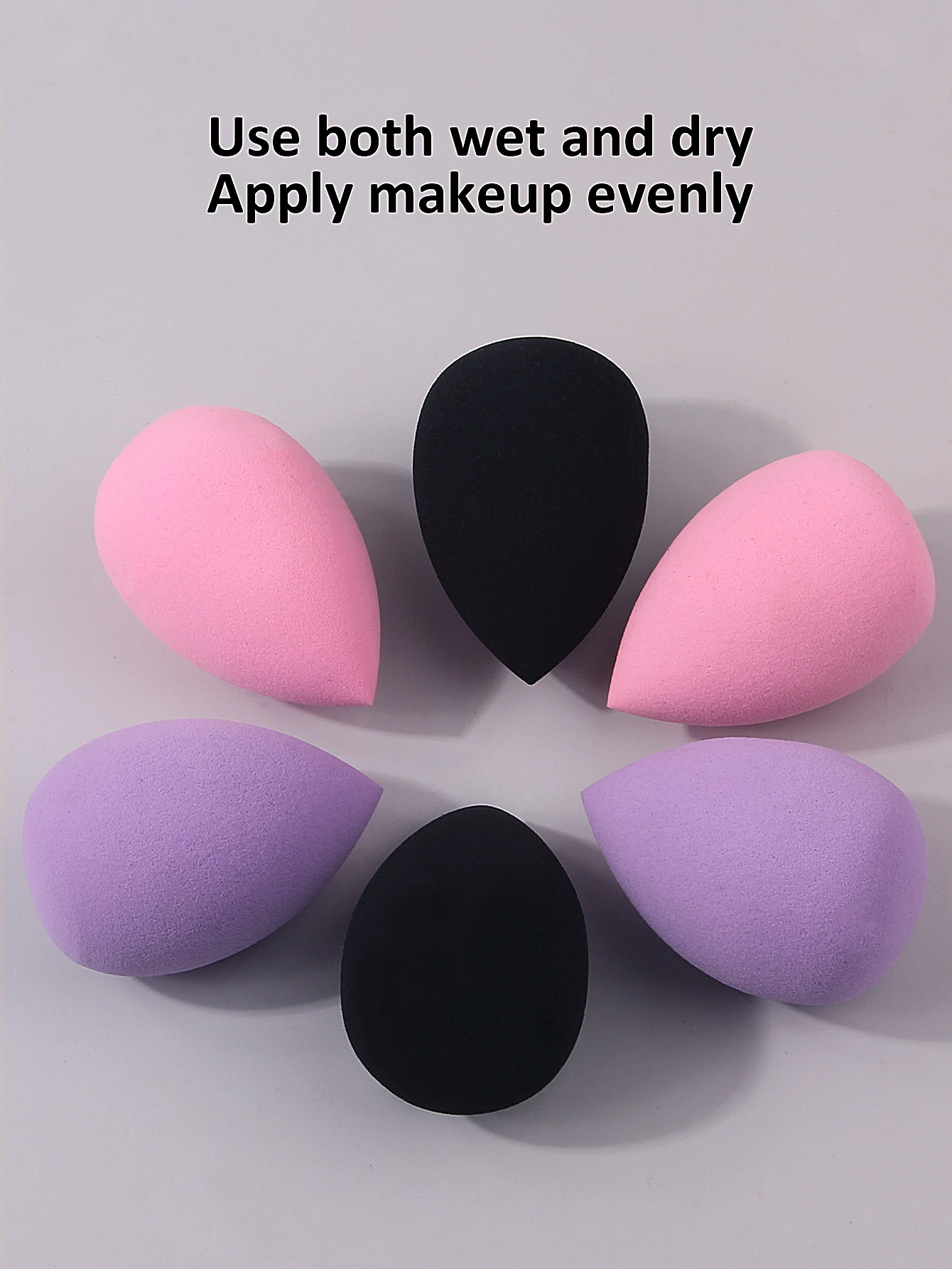 ฟองน้ำแต่งหน้าอเนกประสงค์ 12 ชิ้น ชุดฟองน้ำแต่งหน้าแบบไม่มีส่วนผสมของน้ำยาง ใช้ได้ทั้งแบบแห้งและแบบเปียก อุปกรณ์แต่งหน้า