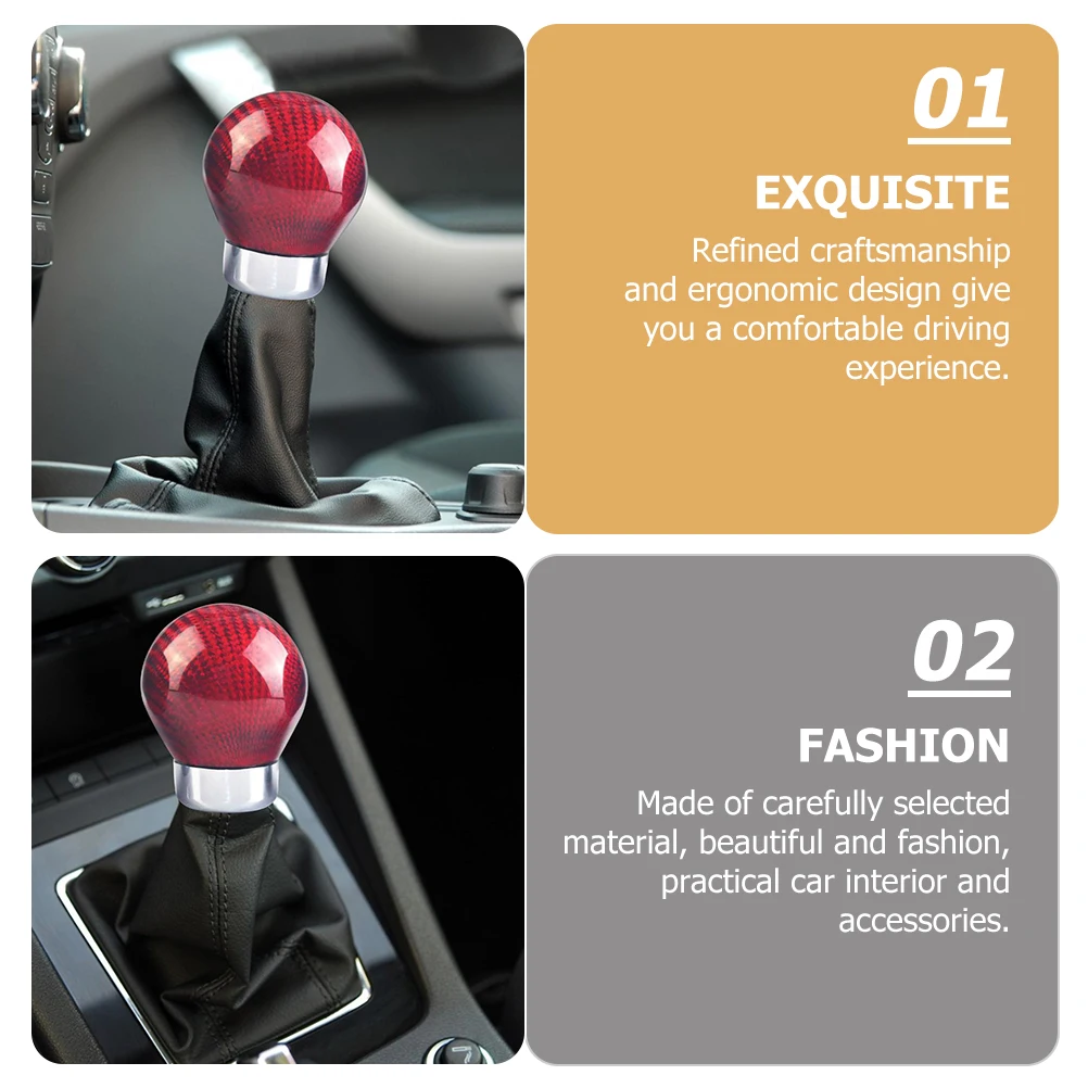 

1 set Carbon Fiber Gear Shift Knob Universal Red Aluminum Alloy Car Accessories Manual Transmission Stick Smooth Surface