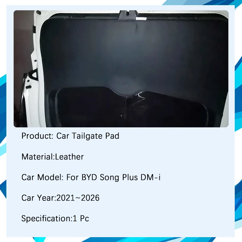 Leather Car Rear Trunk Door Pads For BYD Song Plus DM-i 2021~2026 Anti-dirty Covers Tailgate Carpets Boot Mats Carro Acesssories