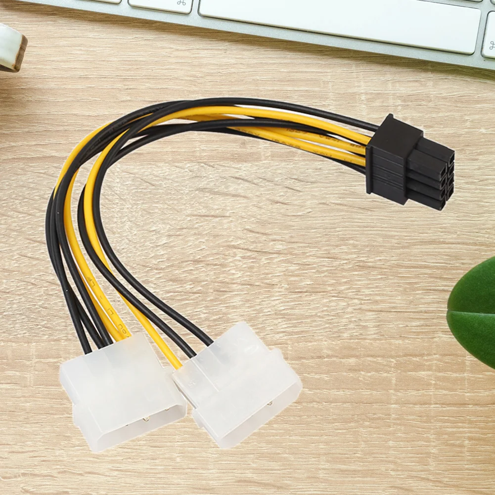 18cm 8(6+2) Pin to Dual 4 Pin Graphics Video Card Power Cord Adapter Cable