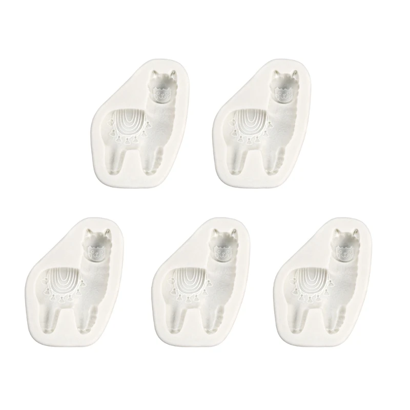 5 Pcs Animal Alpaca Silicone Mold Fondant Mould Baking DIY Supplies Nonstick