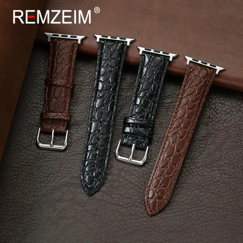 

Crocodile Pattern PU Leather Watch Band for Apple Watch 38/40/41/42/44/45/46/49mm Wristband for Iwatch 1-10 SE Ultra 2 Strap