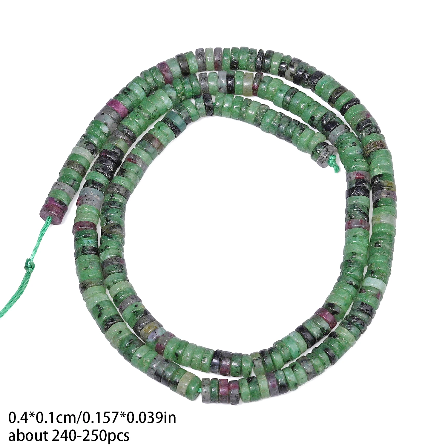الطبيعية روبي Epidote الأحجار الكريمة حجر الخرز 4x1 مللي متر شقة مستديرة Rondelle شكل الخرز فضفاض خزر عازل لصنع المجوهرات اكسسوارات #4