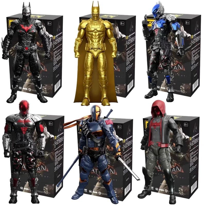 DC Originals Justice League Figure Batman: Arkham Knight Figuras Deathstroke Red Hood Anime Figures Collection Models Toys Gift