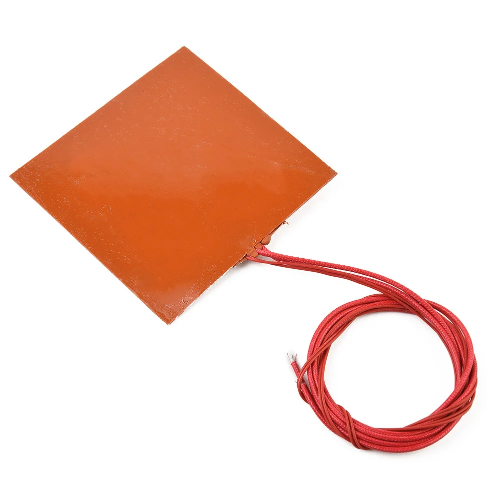 Heating Mat Silicone Heating Pad 100x100mm 1pc 24V 60W Flexible For Printer Heated Bed Orange Square Practical