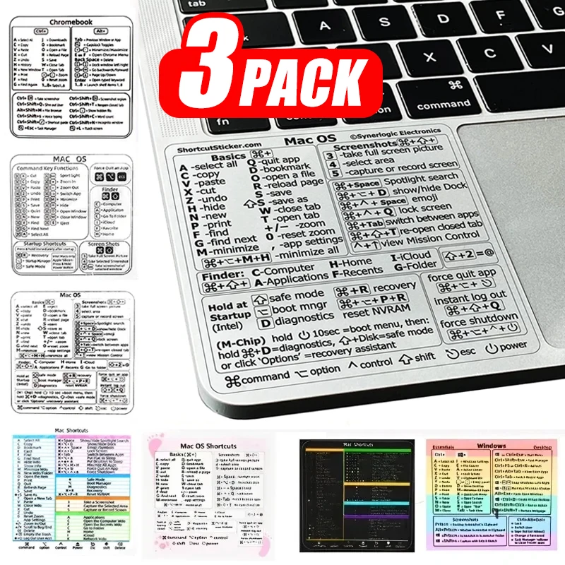 Shortcuts Sticker for Mac OS System Shortcut Key Sticker for 13-16\