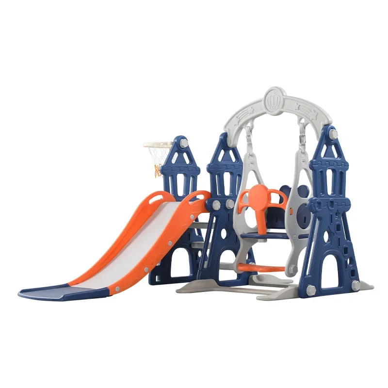 Kids swing and slides set indoor plastic playground baby slides for children