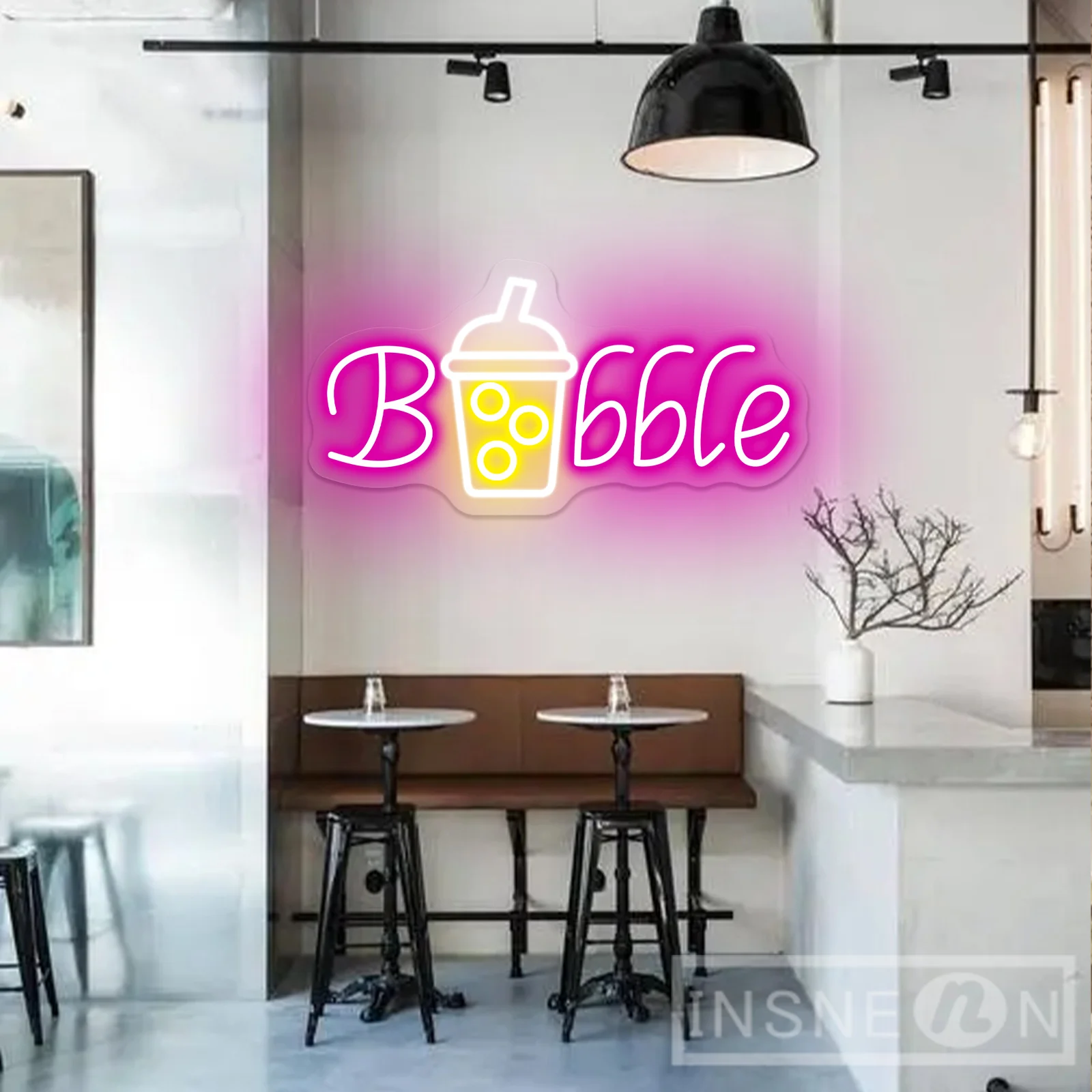 Bubble Tea Neon Sign LED Light, Boba Tea Shop Decoração de Boas Vindas, Room Cafe Restaurant Decor, Wall Hanging Art Signs