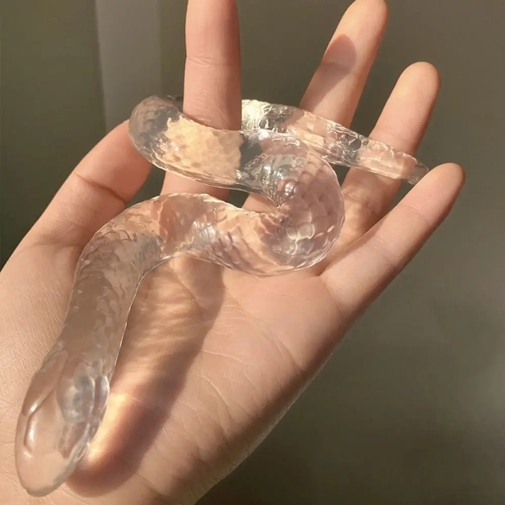 Creative Transparent Snake Decompressing Stress Relief Squeeze Snake Pinching Soft TPR Simulation Snake Figurine Gift
