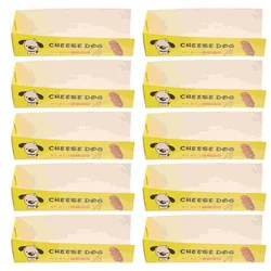 100 Pcs Hot Dog Box Paper Food Serving Tray Wrappers Dogs Restaurant Containers Case Sausages Sushi